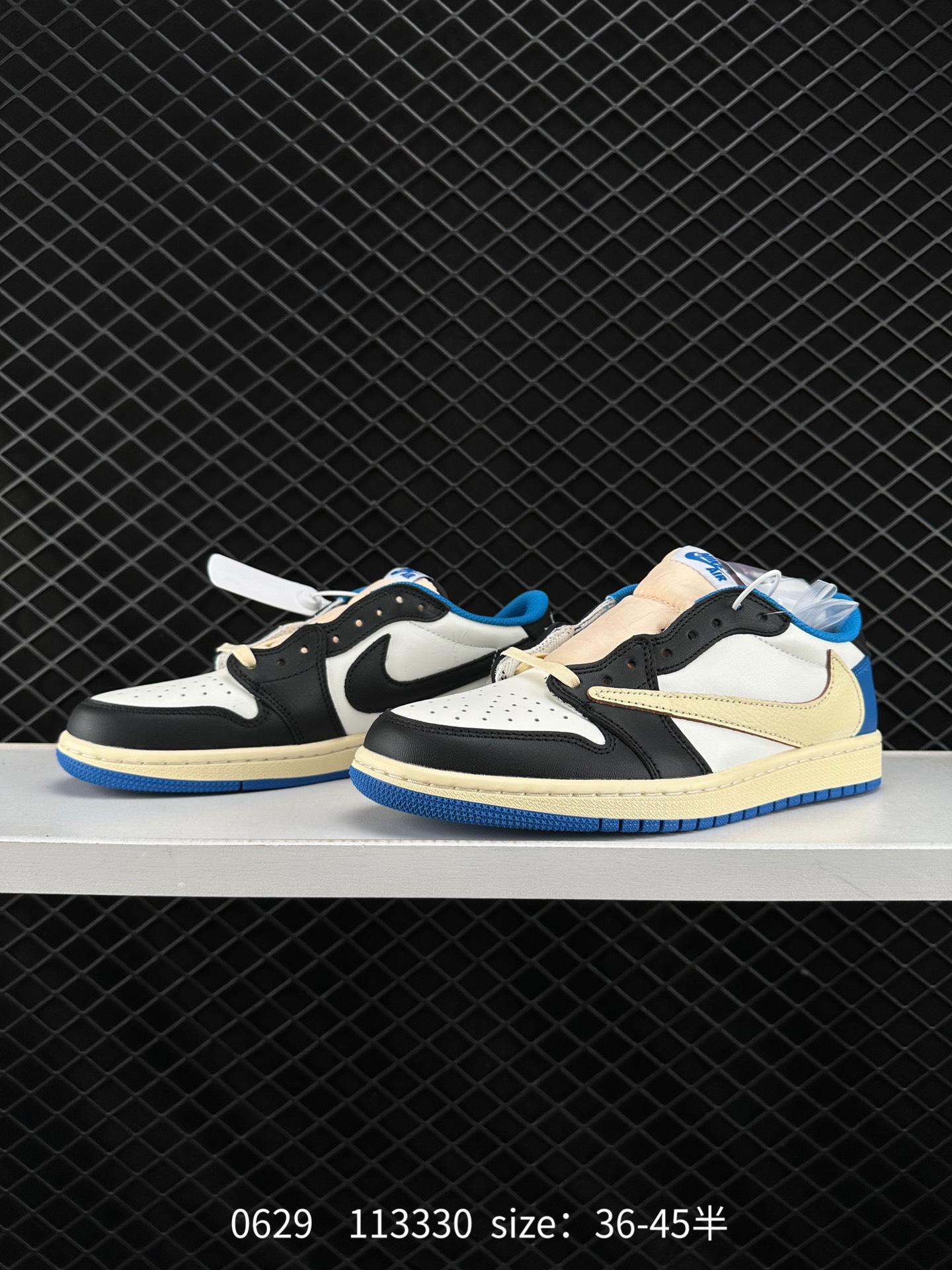 Fragment Design x Travis Scott x Nike Air Jordan 1 Low OG SP”Military Blue”